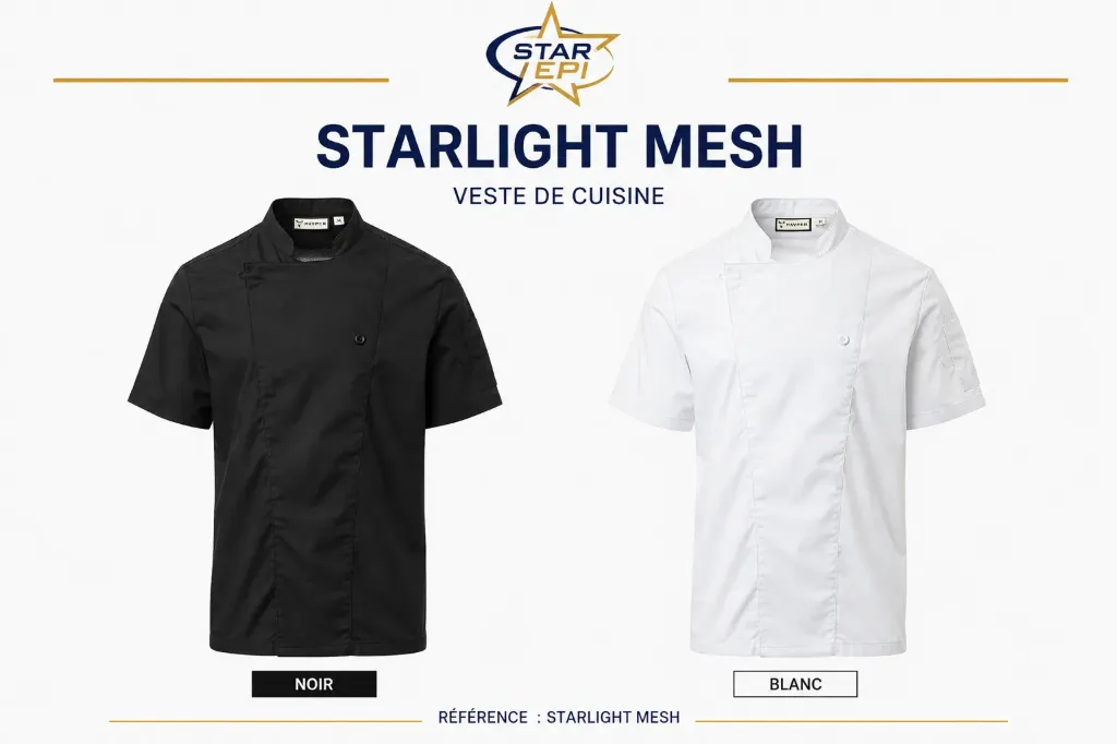 SARTALIGHT MESH - Veste de cuisine manches courtes