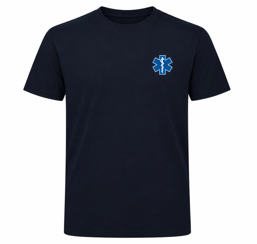 Tee-shirt AMBULANCIER marine + croix ambulance (XS)
